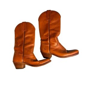 FRYE Women's Cognac Leather Western Cowboy Boots Size 10.5